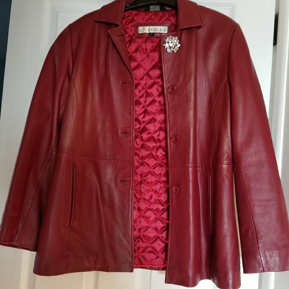 Leather jacket red